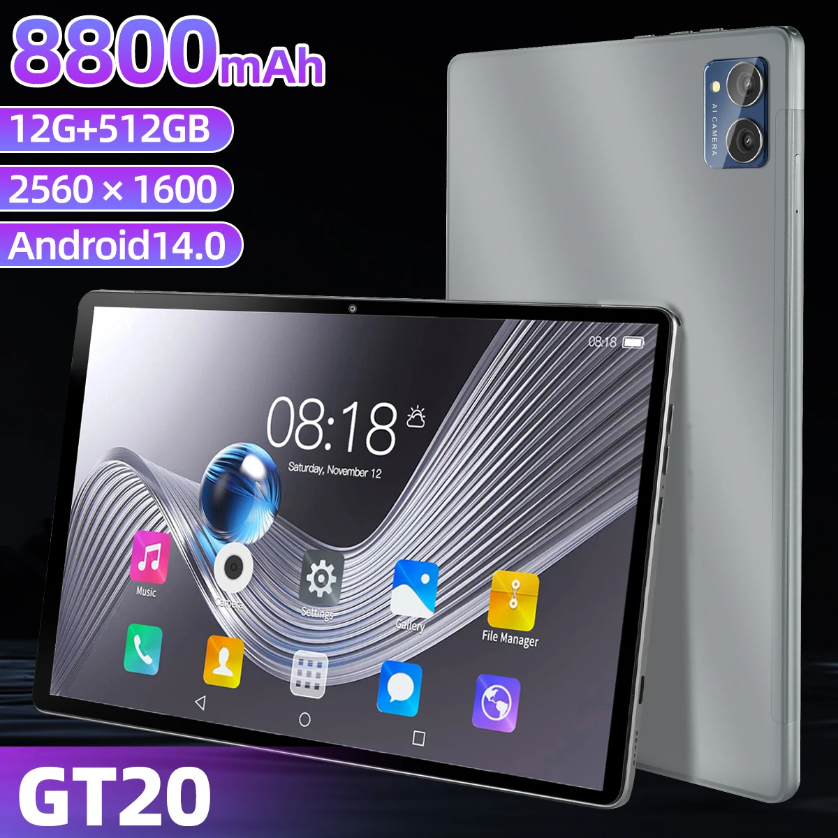 Teléfono móvil/Tablet de 10.3 pulgadas, 12 GB de RAM, 512 GB de ROM, Android 14, Wifi, 4G/5G, Doble SIM, teclado Bluetooth de regalo