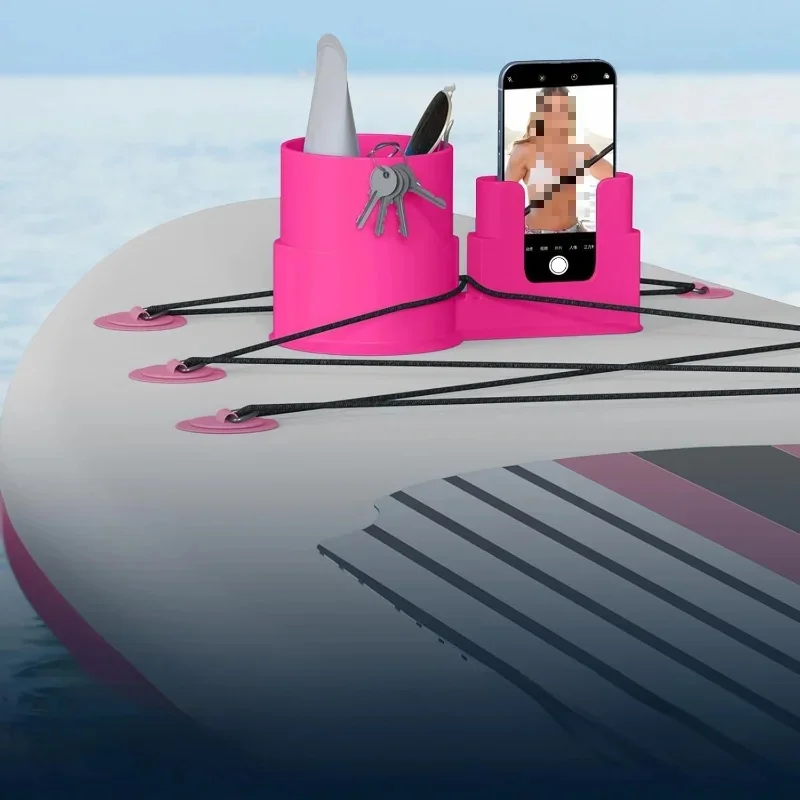 Support de téléphone portable pour boissons de planche de surf, 1 pièce, cordon de traction, support de fuite de boissons fixes, support de verre pour planche de surf, accessoires de bateau de Kayak
