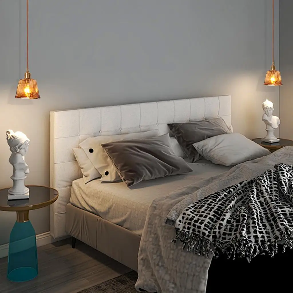 

Креативная текстура, стеклянные подвесные светильники, ретро-столовая, спальня, прикроватный подвесной светильник, кухонный остров, современная подвесная люстра