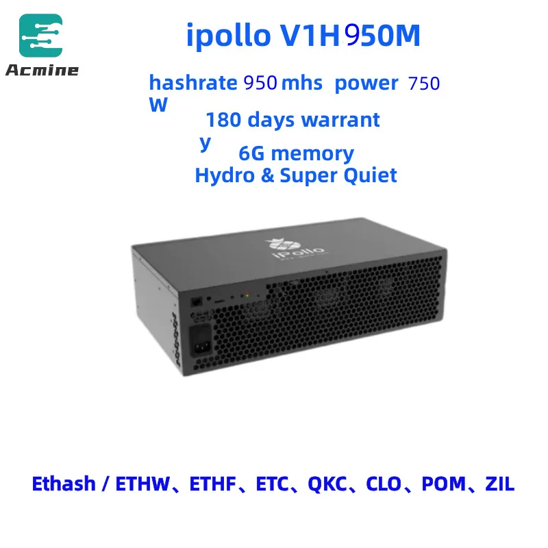 

AD In Stock New iPollo V1H 950M 750W Hydro Miner ETC OCTA ASIC Miner