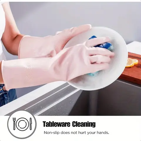 3 Pcs Colorful Silicone Cleaning Gloves, 23x18x2cm Non-Slip Kitchen Gloves for Dishwashing, Household Chores, Heat Resistant & D