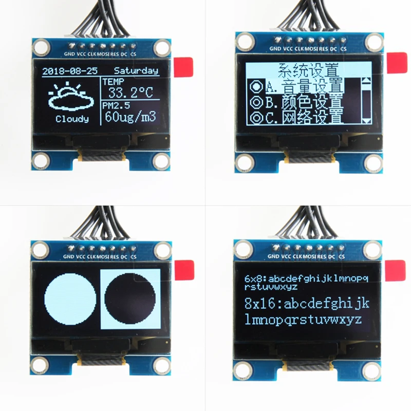 1.3 Inch OLED Display Module 1.3" SH1106 IIC I2C 12864 128X64 7Pin Blue/White OLED Module for Arduino IDE/Raspberry Pi