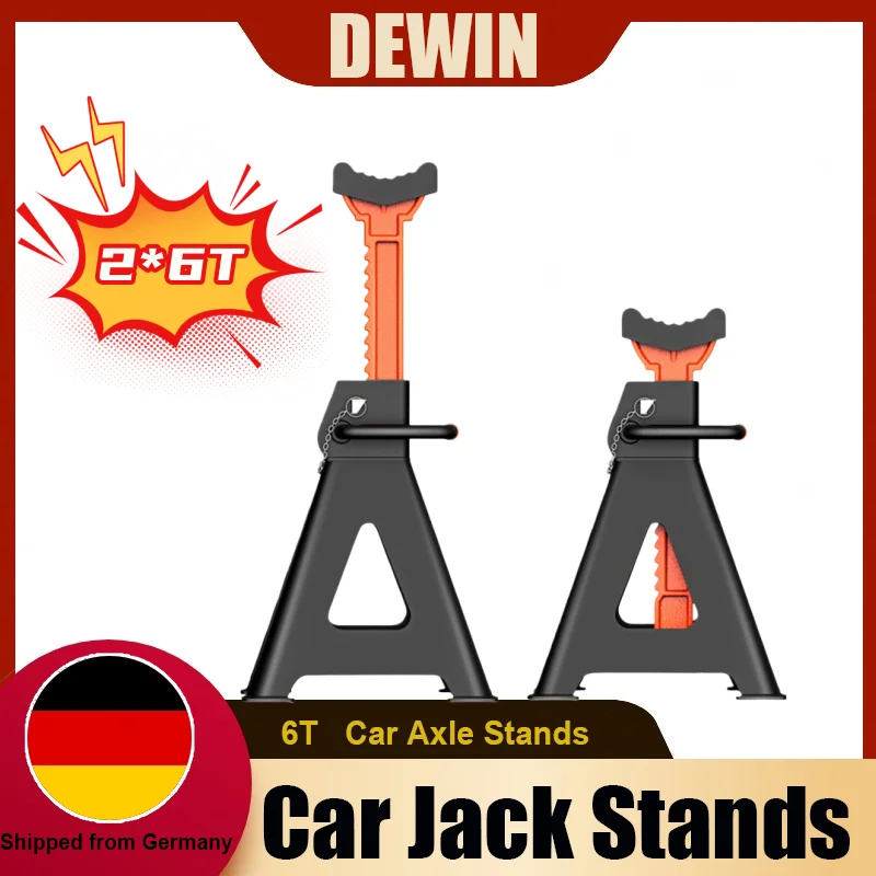Soportes para gatos, soportes para eje de 2x6 toneladas, reparación de seguridad resistente para levantar SUV, camioneta, coche, altura ajustable 39-56cm