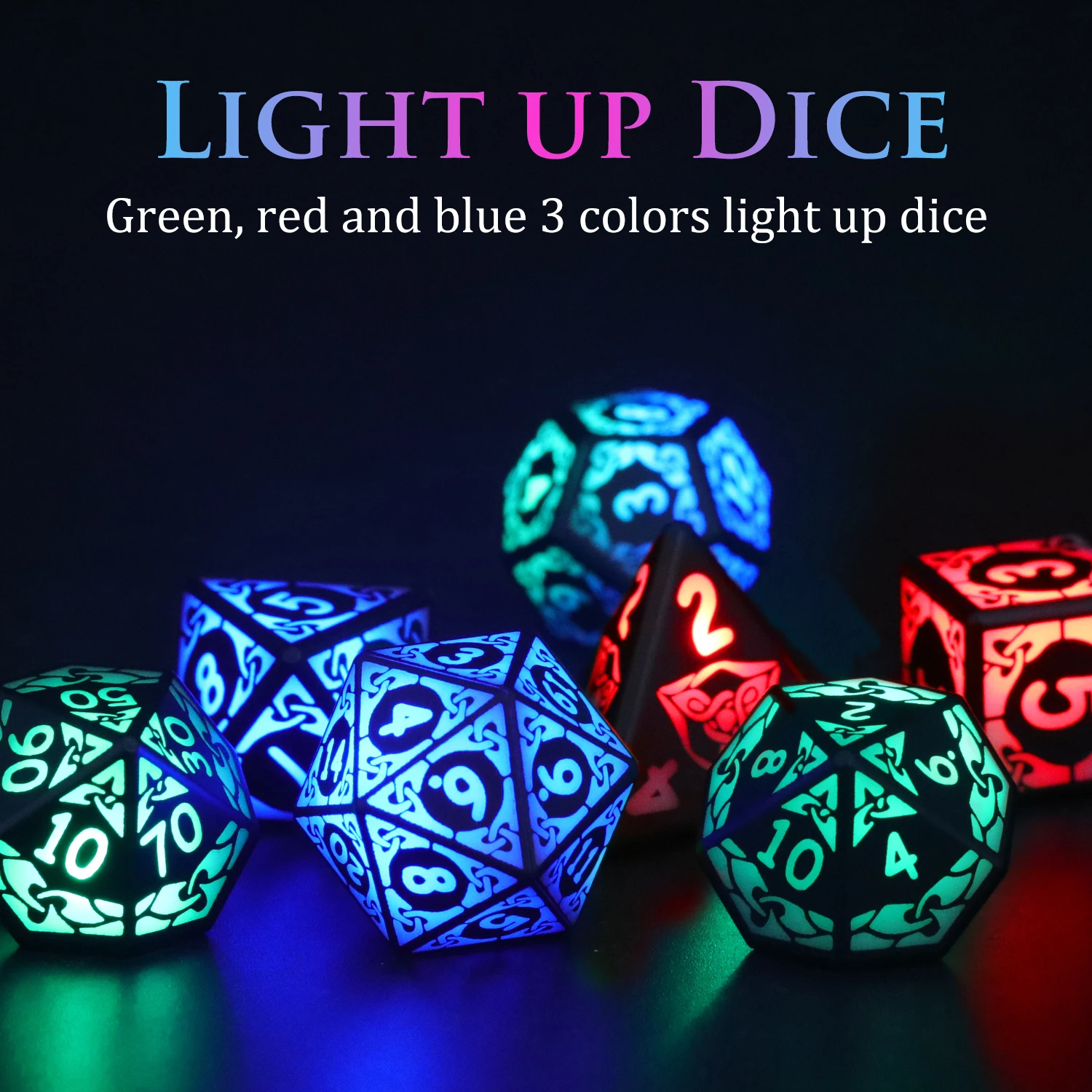 LED Dice Set , DND Dice, Shake to Light Up Colorful Dice, Dungeon and Dragons Dice , Role Playing Dice for D&D Table Games