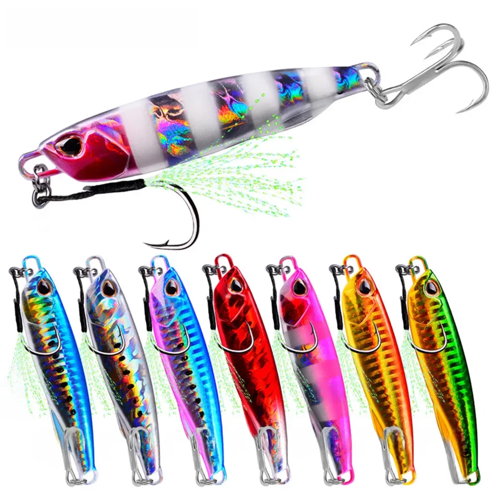 3D Sinking Metal Fishing Lure, Isca artificial, Isca de lápis, 2 ganchos, melhor experiência de