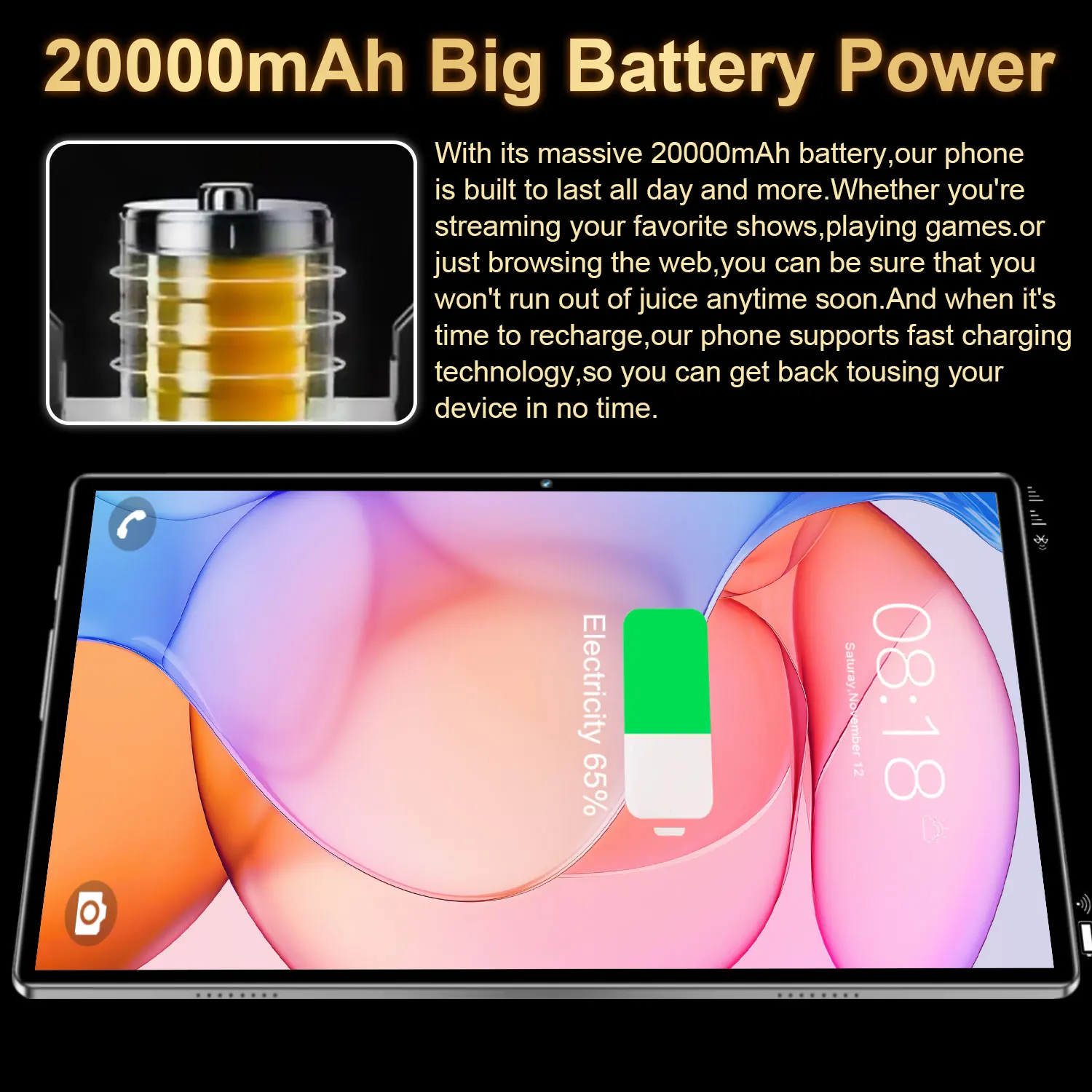 16GB RAM 1TB ROM 14 Core Android 13 Tablet 2026 20000mAh Battery 16MP 32MP Camera 5G WiFi Portable Device for Daily Use Learning Media Viewing Gift