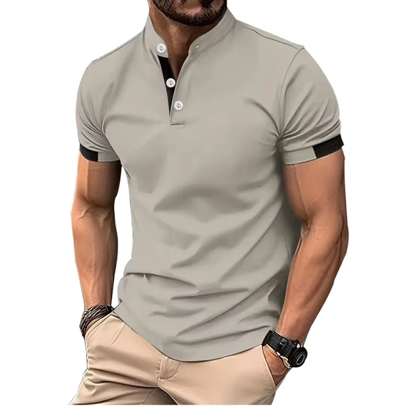 Men\'s Golf Shirt Golf Polo Work Casual Lapel Short Sleeve Basic Modern Color Block Patchwork Spring & Summer Regular Fit
