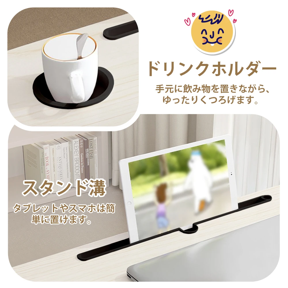 Folding Low Table, Foldableing Table, Traditional Japanese Coffee Table, Width 71cm × Deep 39cm × Height 33cm, Single Person Home Mini Table, Installation-Free, Compact, Sitting Table, Easy to Carry, with Mini Table Stand, Flat Stand, Beverage Cup Holder, Can Be Used for Learning/Bed/Home Office/Seal, Etc