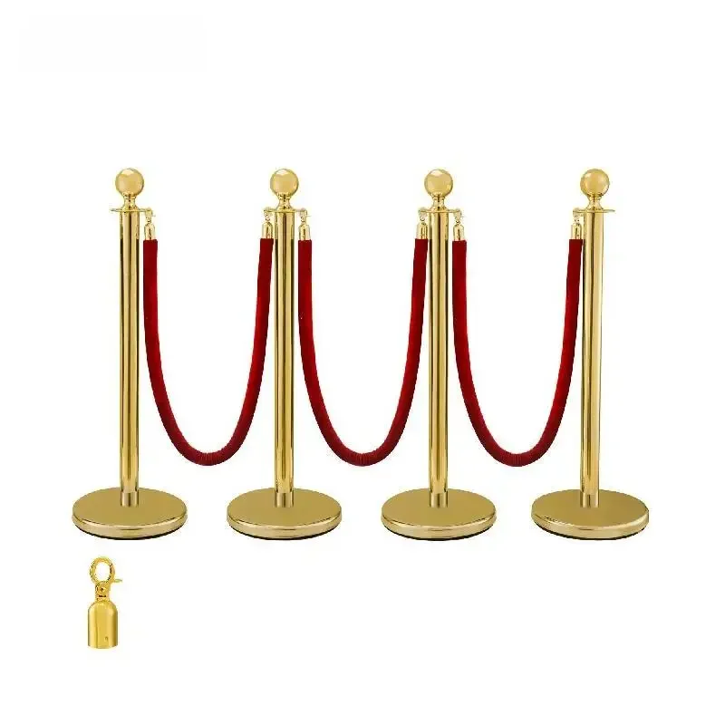Vevor 38Inch Goud Zilver Staanderpalen Wachtrij Rood Fluwelen Touw Crowd Control Line Barrières Met Stabiele Basis Voor Feestartikelen - afbeelding 2