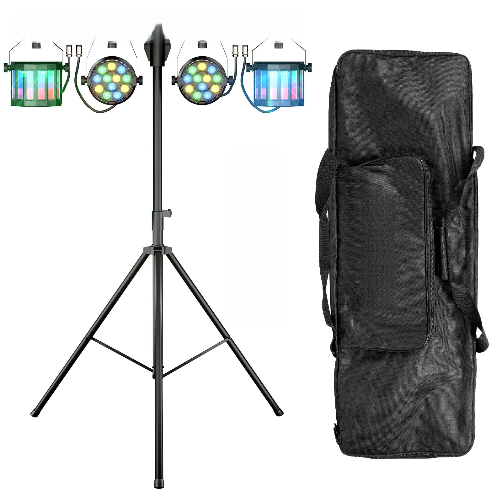Datewink 60W Kombination Halterung Lichter RGBW LED Par Licht DMX Bühnenbeleuchtung Für DJ Disco Party Hochzeit Geburtstag mit Tragetasche