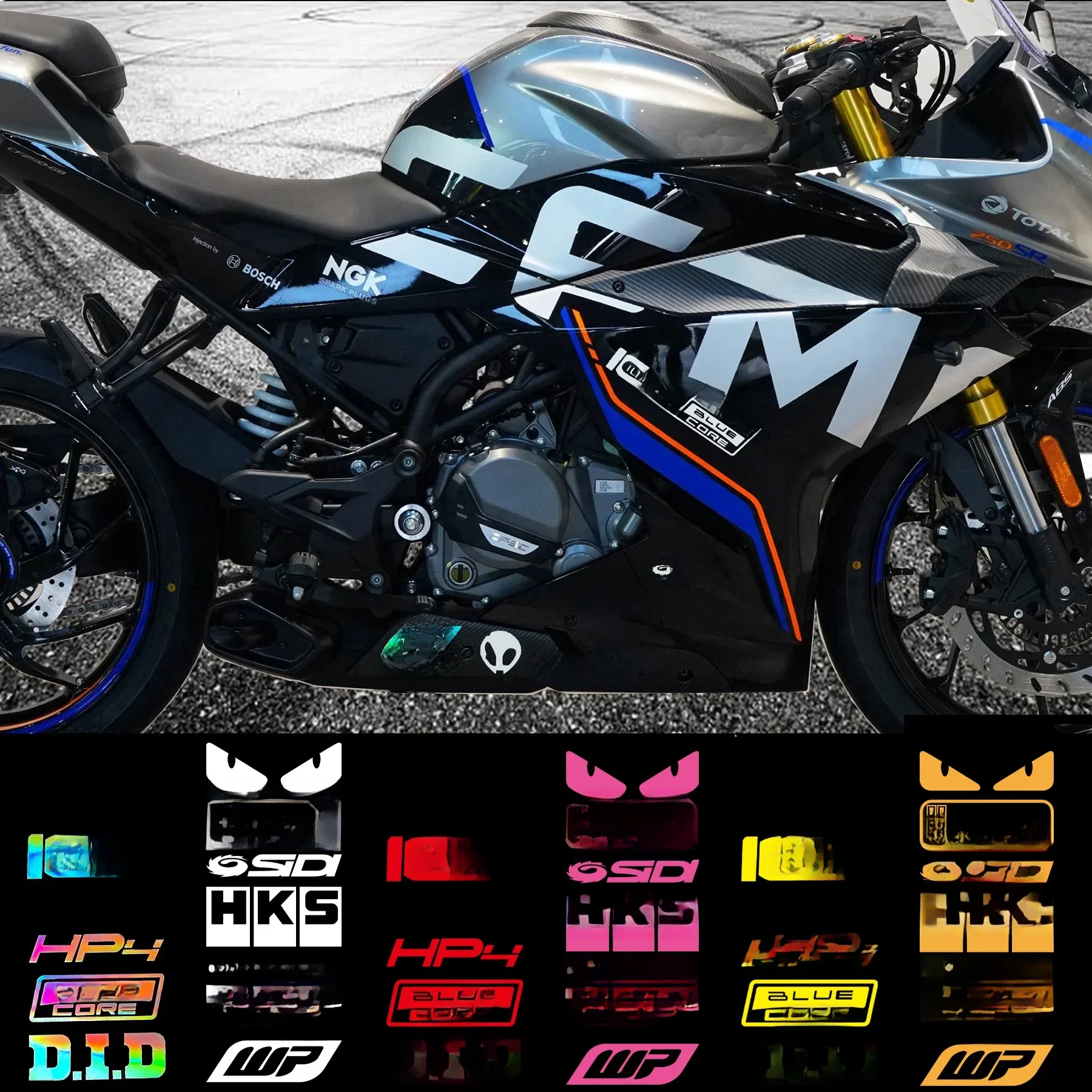 Décalcomanies de carénage supérieur avec logo Alien Head, S1000RR, BMW Gardens, 4 Whole Big Set, F900r, R1250gs, Gs 1200 R 1250, accessoires Runder GS