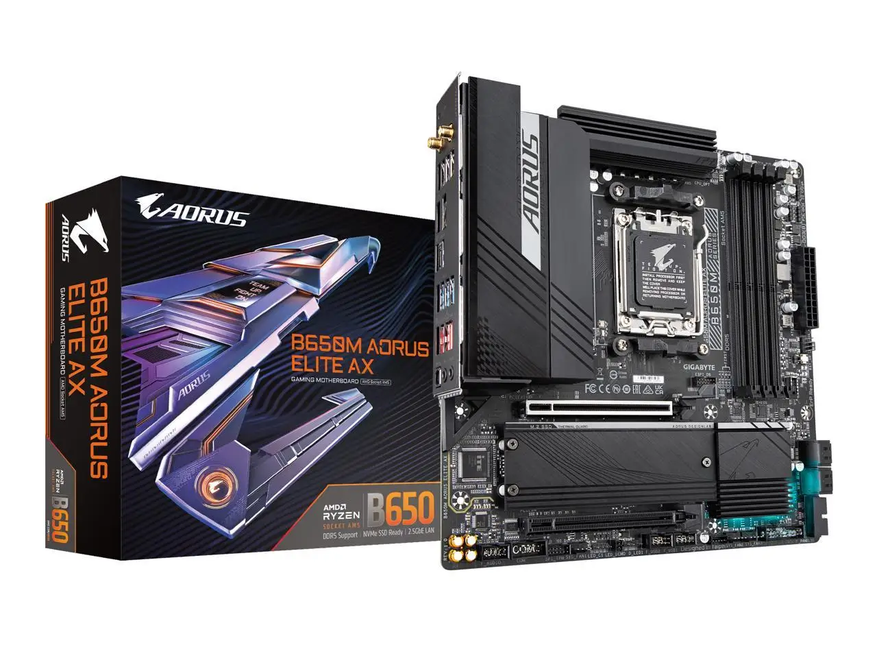 GIGABYTE B650M AORUS ELITE AX Motherboard Double Channel AM5 slot 4xDDR5 Wi-Fi 6E PCIe 4.0 For 7800x3D 7700 processor Ram kit