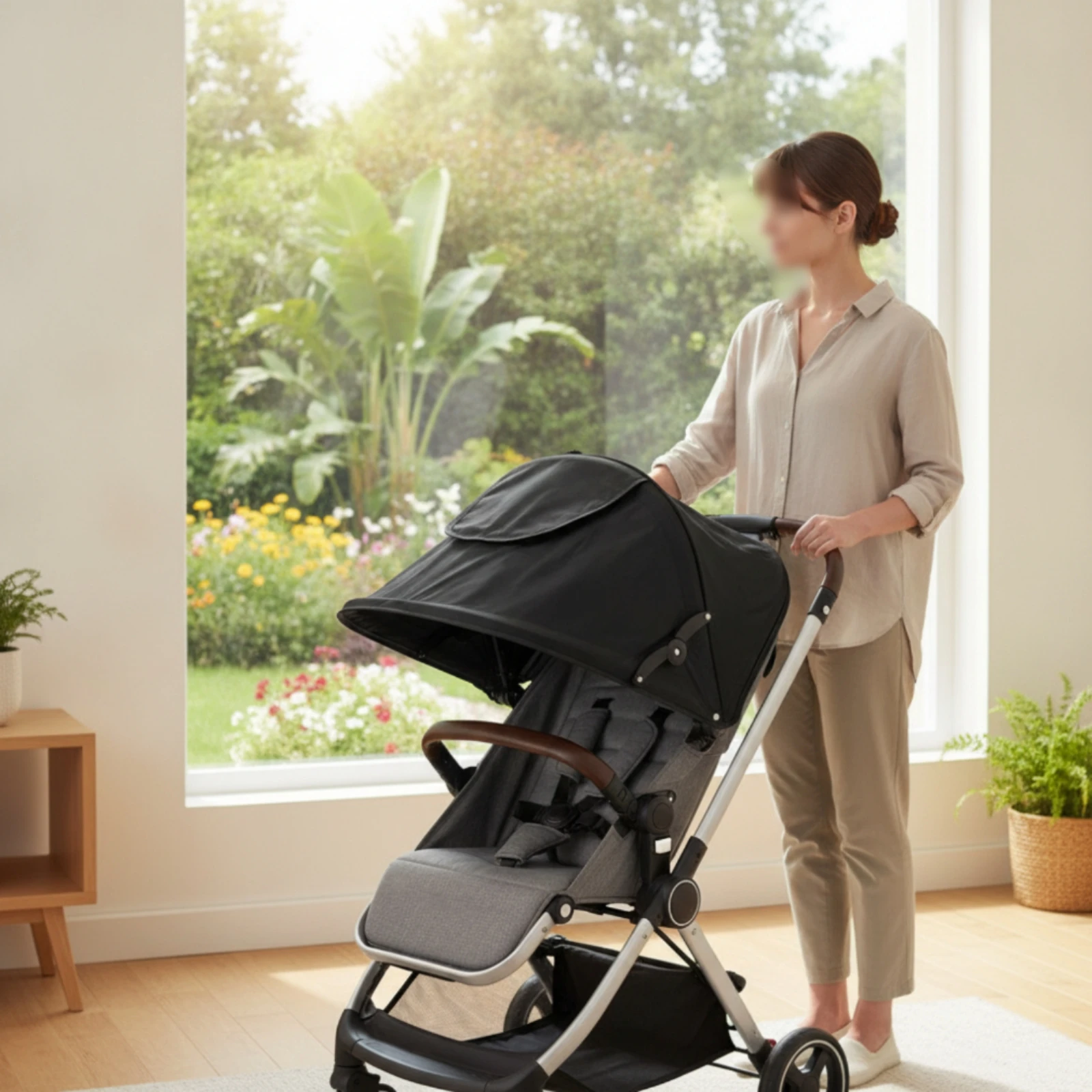 Canopy Cover with Clamp Universal Pram Customizable Adjustable Attachment-on for Parents Users Wheelchairs Outdoor Walks