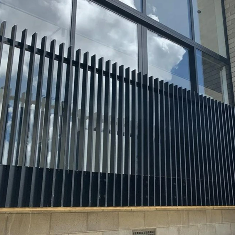 Powder coated 3D fence garden black powder coated Australia type aluminum vertical blade fencing