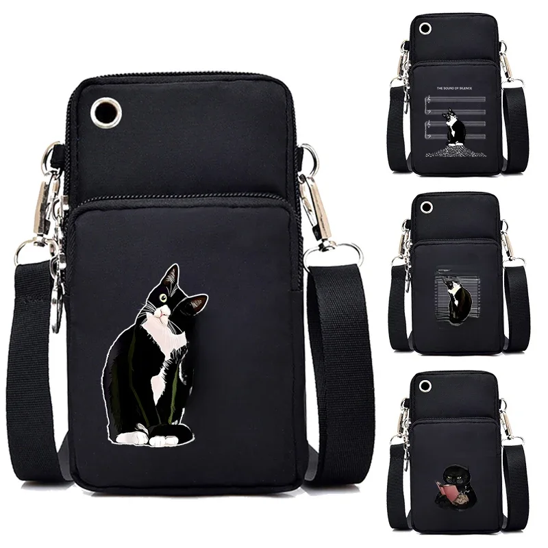 Torby Crossbody dla krowy kot dla kobiet śmieszne torebki graficzne i torebki Harajuku duże torba z rączkami portfel na monety kobiety Mini torba na telefon komórkowy — zdjęcie 2