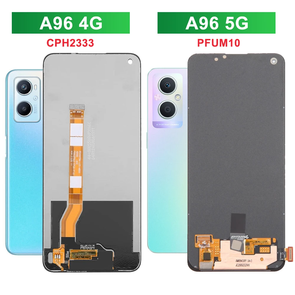 Display For OPPO A96 4G Global LCD CPH2333 Display Touch Screen Panel Digitizer Replacement For Oppo A96 4G With Frame