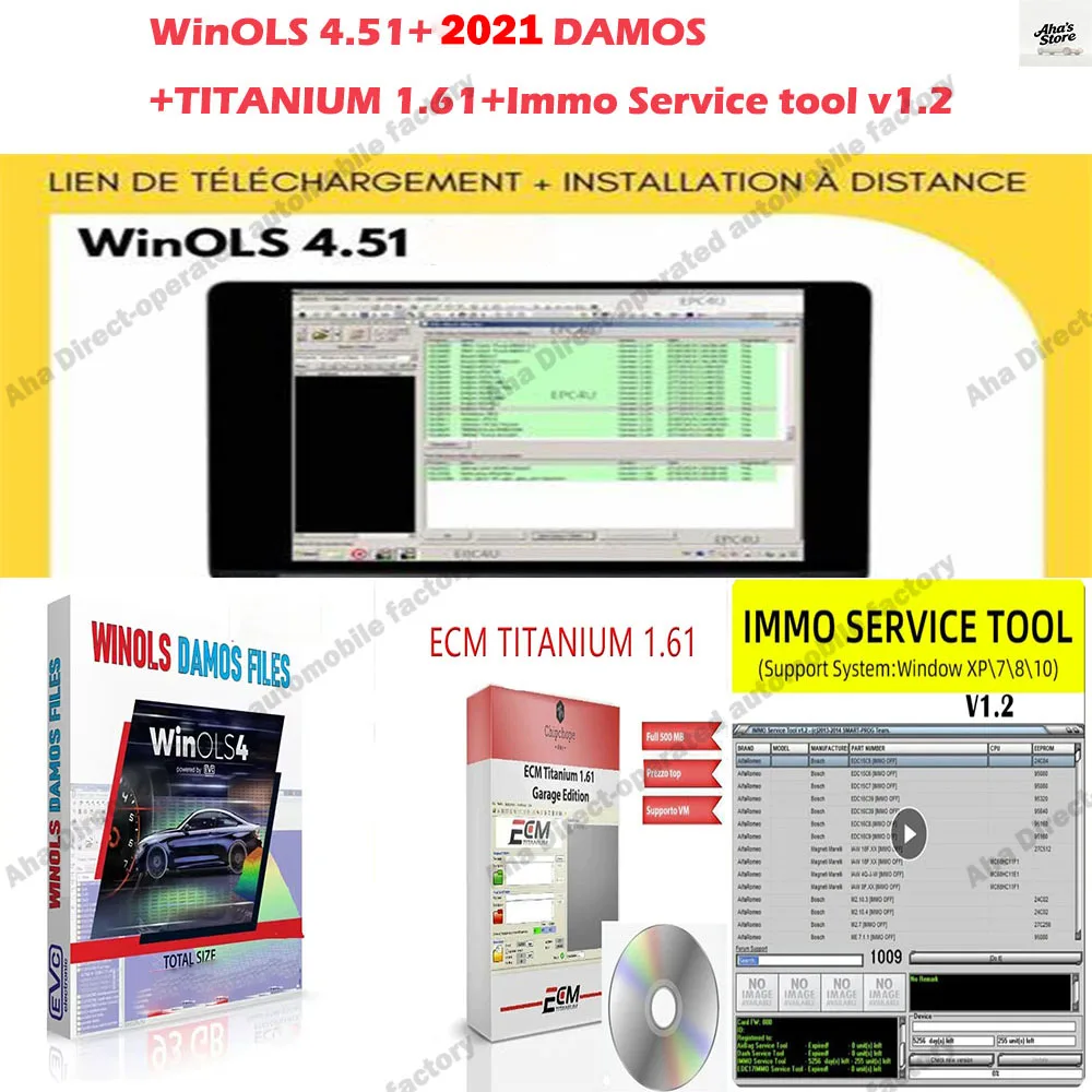 

Chip Tuning Maps Alldata Files+ WinOLS 4.51 With Plugins Vmware Version + 2021 Damos + ECM TITANIUM 1.61+ IMMO SERVICE Tool v1.2