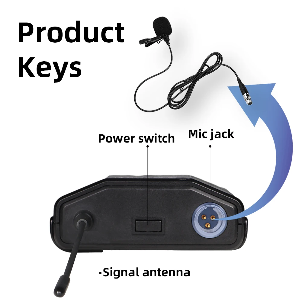 Draadloze Lavalier Microfoon G-MARK GLXD4 Professionele UHF Clip Mic Bodypack Headset Frequentie Verstelbare 50M Voor Show