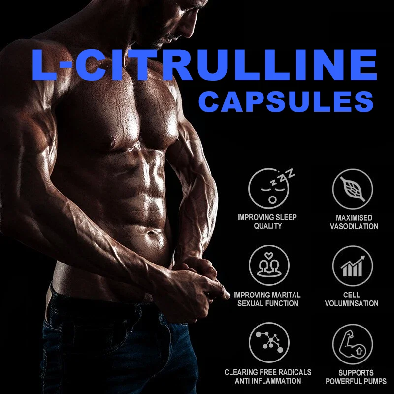 Pure L-Citrulline Capsules, Support Circulation, Energy, Vitality, Extend Workout, Workout Endurance & Exercise Muscle Recovery