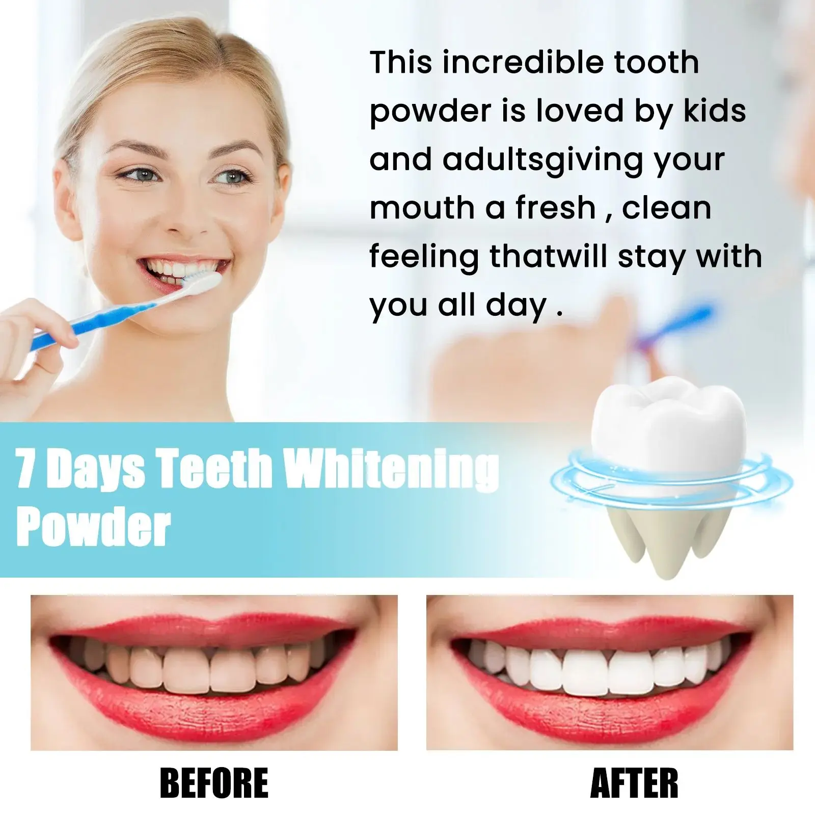 Teeth Whitening Powder Remove Yellow Plaque Stains Tartar Brighten Denture Cleaning Oral Hygiene Bleaching Dental Toothpaste