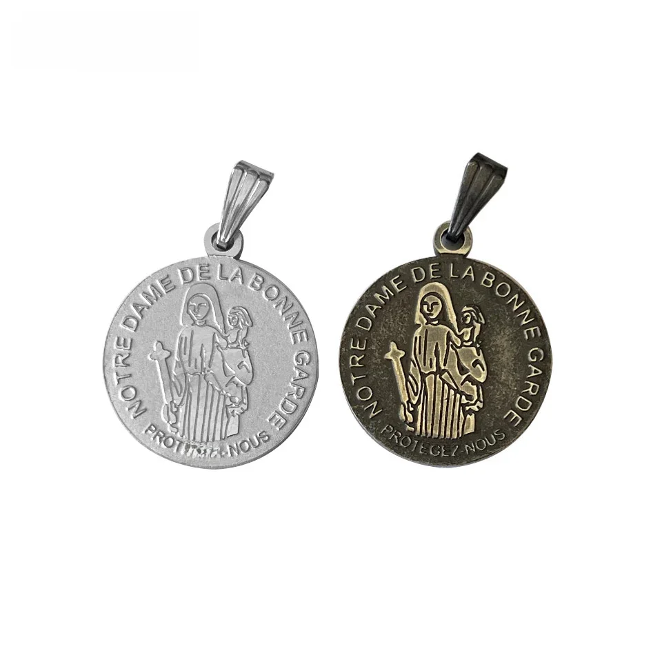ACEROLL Medal ze stali nierdzewnej Naszej Pannej Dobrej Strażnicy i Naszej Pannej Dobrej Poradnicy — zdjęcie 2