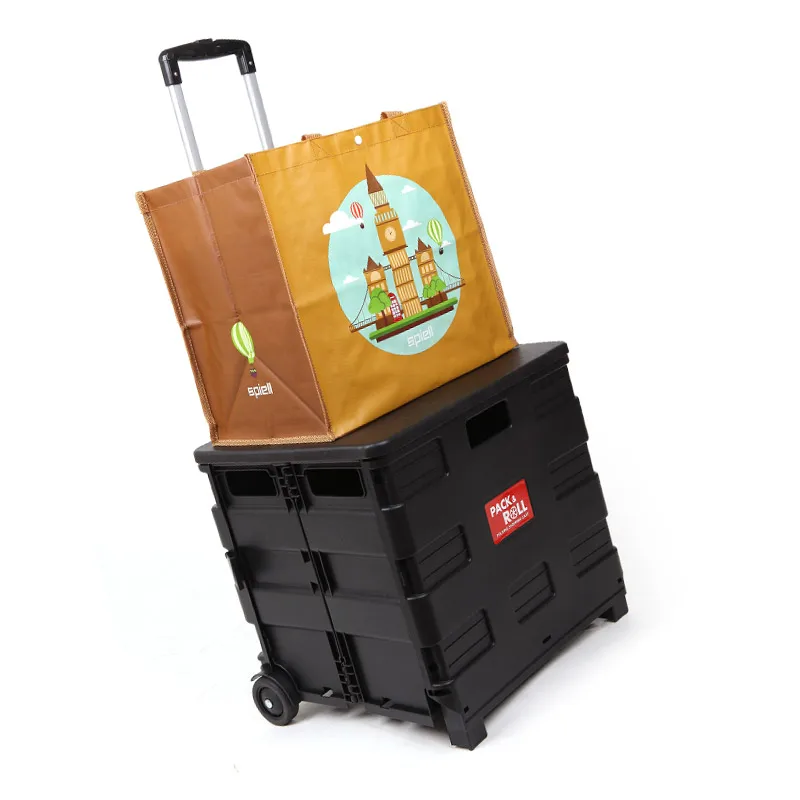 Pack & Roll Folding Cart Hand Shopping Cart Carrier Luggage Trolley