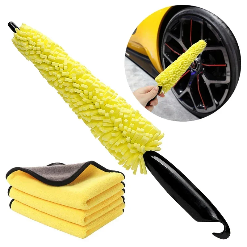 AliExpress Car Sponge Brush Motorcycle Wheel Rims Washer Hubcaps Wash Auto Cleaning Tool with Handle Bicycle