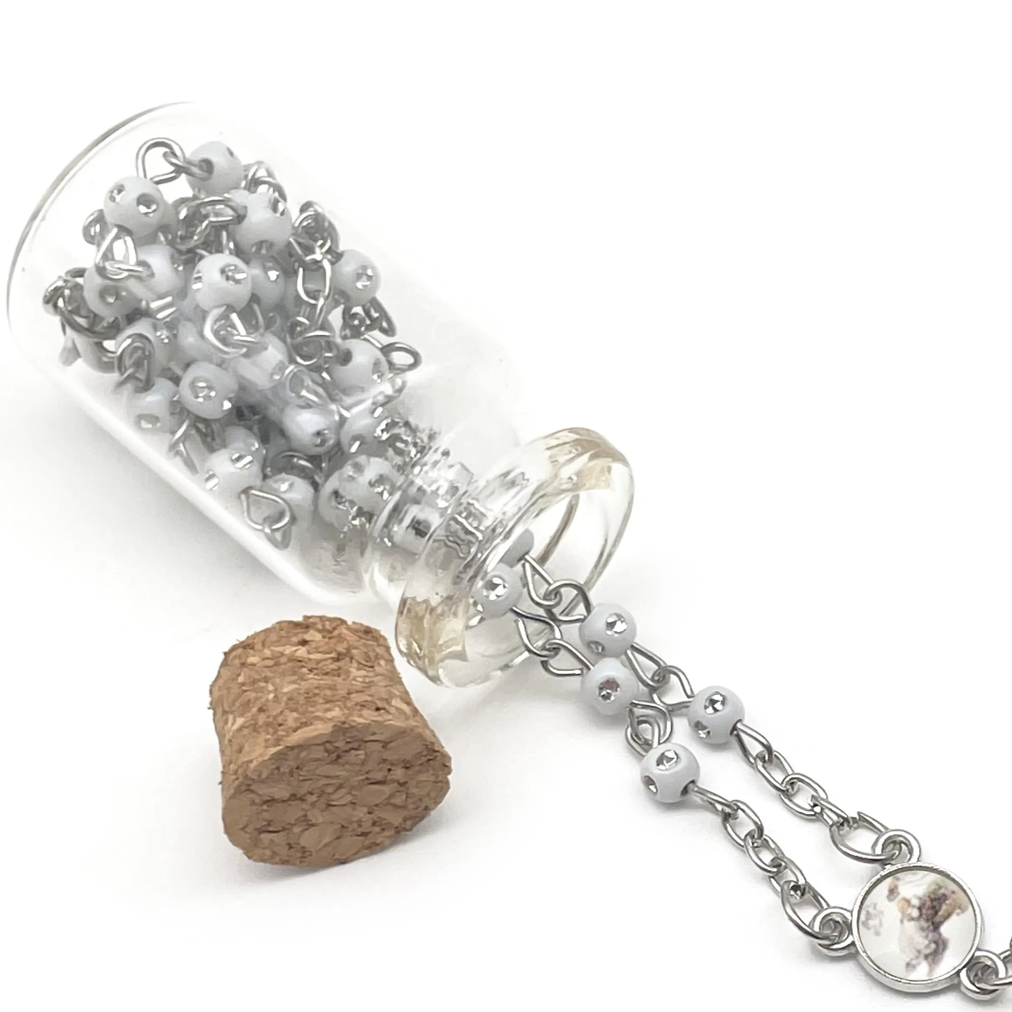 12 Pcs ROSARY BOTTLE BAPTISM COMMUNION RECUERDOS BAUTIZO QUINCEANERA