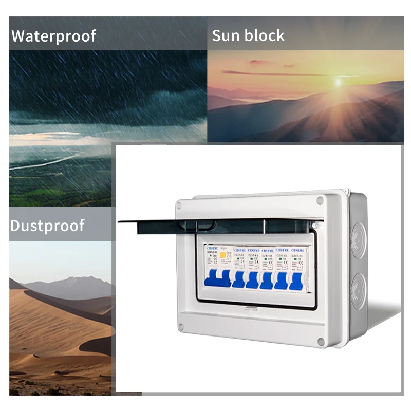 Caja de distribución de circuito impermeable IP65