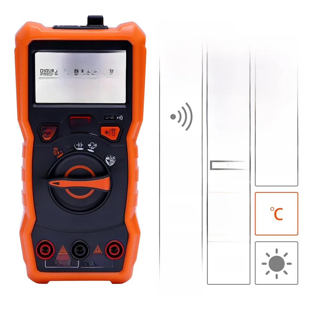 RICHMETERS RM113D NCV Multimetr cyfrowy 6000 zliczeń Automatyczny zakres Miernik napięcia AC/DC Podświetlenie błysku Duży ekran — zdjęcie 2