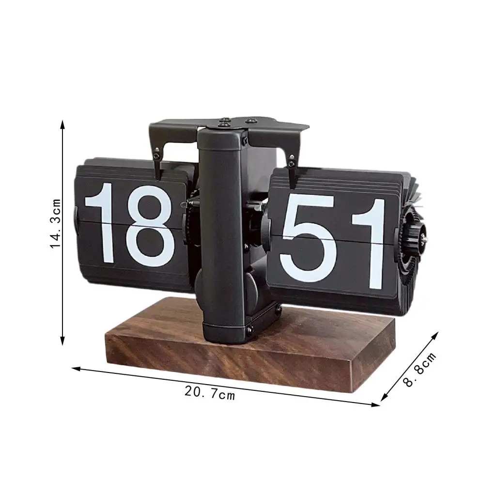 NONE Flip Clock Retro Digitale Tischuhr Vintage Mechanische Auto Flip Clock Tischdekoration und Zubehör für Home Room Cafe Desk 5