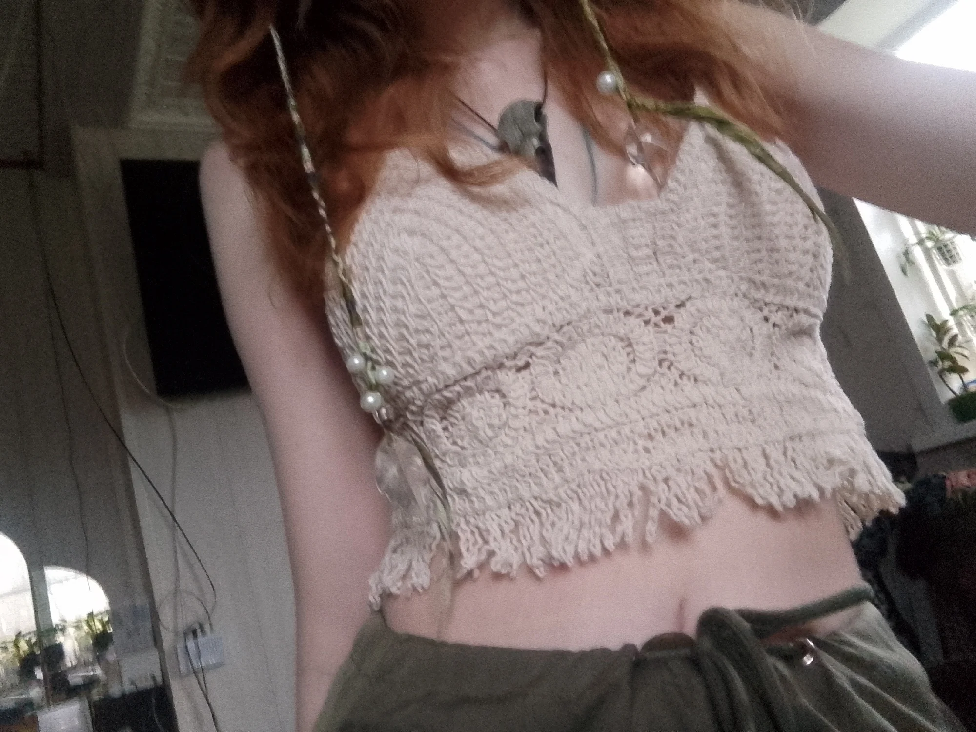 Sexy Beach Camisole Halter Women Hollow Crochet Knit Swimsuit Boho Backless Vest Tassel Tank Crop Top Female Swimwear photo review