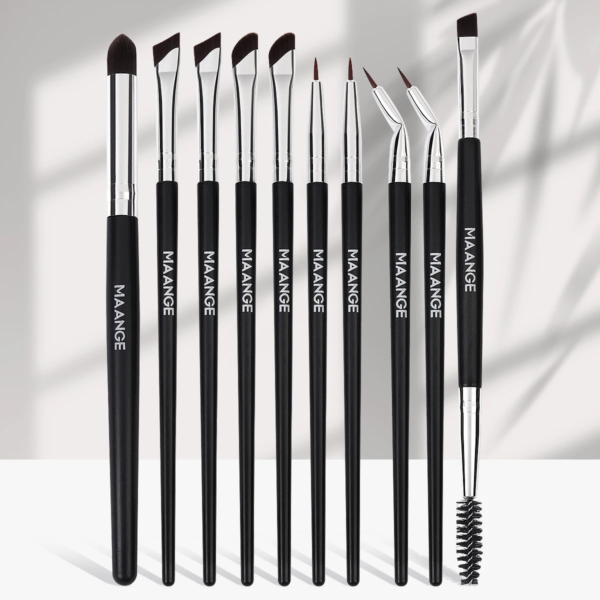 MAANGE-Juego de brochas de maquillaje para ojos, 10 Uds., brocha para sombra de ojos, brocha para delineador de ojos, brocha para detalles de ojos, brocha para delineador de esquinas, brocha de maquillaje clásica