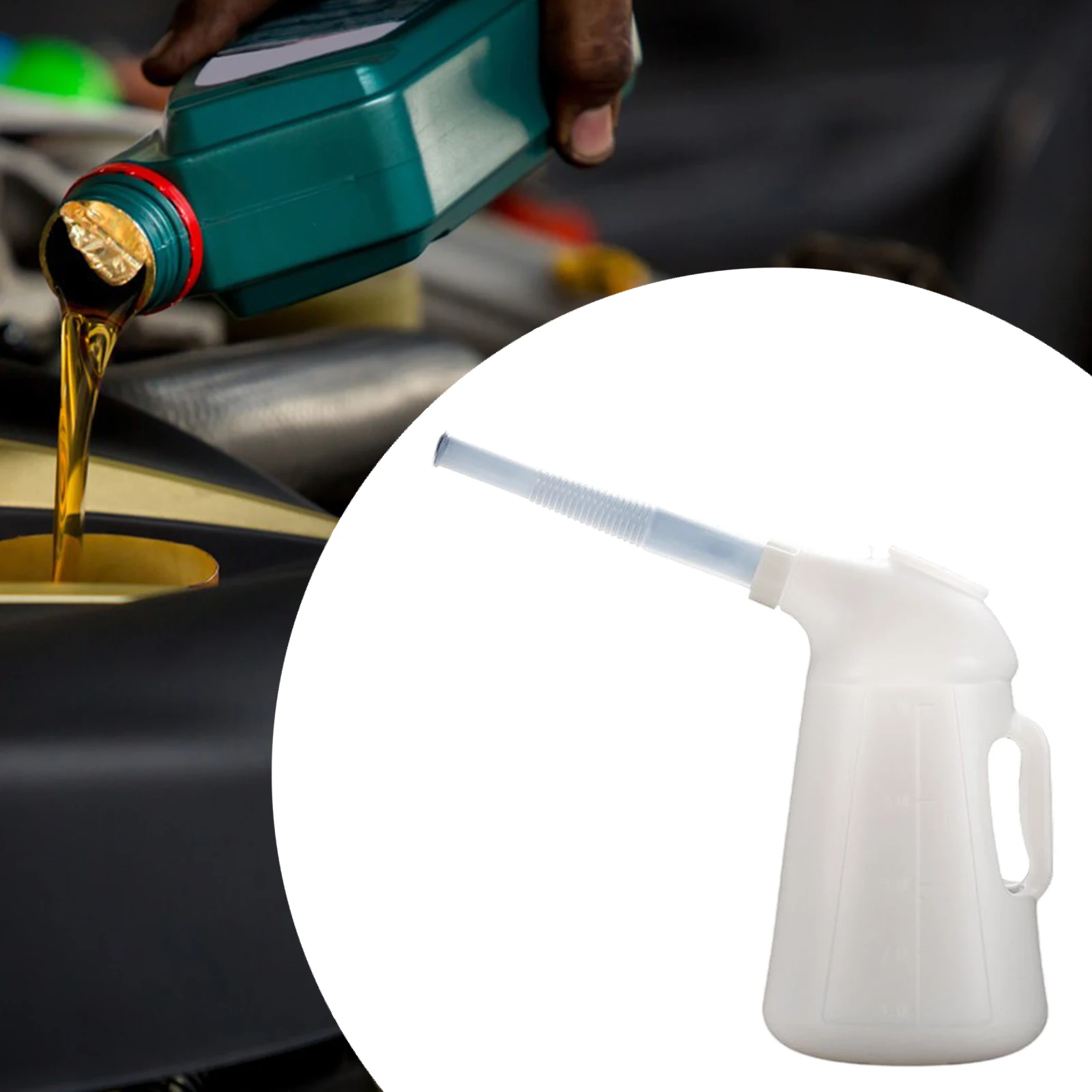 1.2L-5L Oil Measuring Container with Spout and Scale Clear Oil Pot Bottle sturdy Oil Measuring and Dispensing Jug Tools Oil Jug