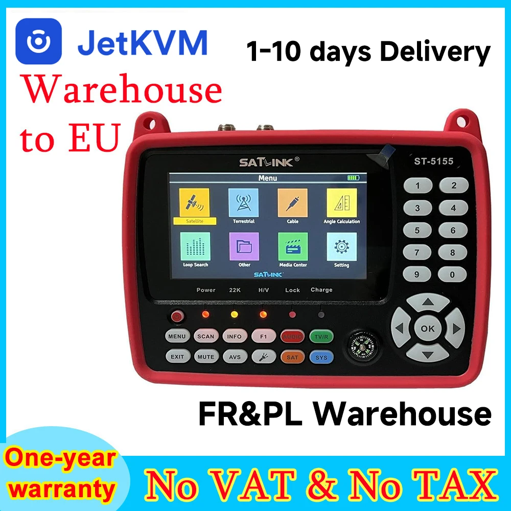 Satlink ST-5155 DVB-S2+DVB-C+ DVB-T2 Combo MPEG4 HD H.265 Satellite Finder Meter 4.3 inch VS ST-5150 Gtmedia V8 Finder2 Pro max