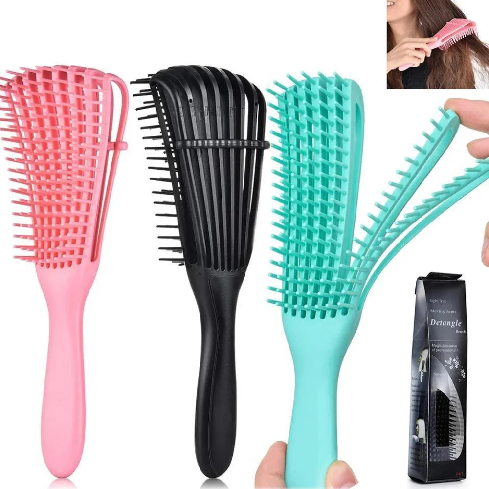 Detangler Octopus Brush for Curled Hair-Assorted-Unscrambled with Ease and Highlight the Beauty of Your Curls