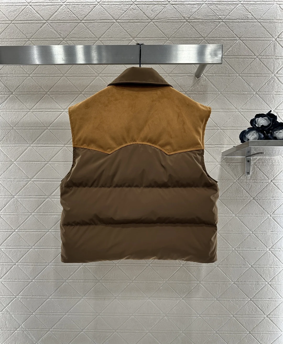 

2025 Autumn and Winter Vintage Vibe New High Quality Patchwork Lapel Contrast Color Cotton Vesr