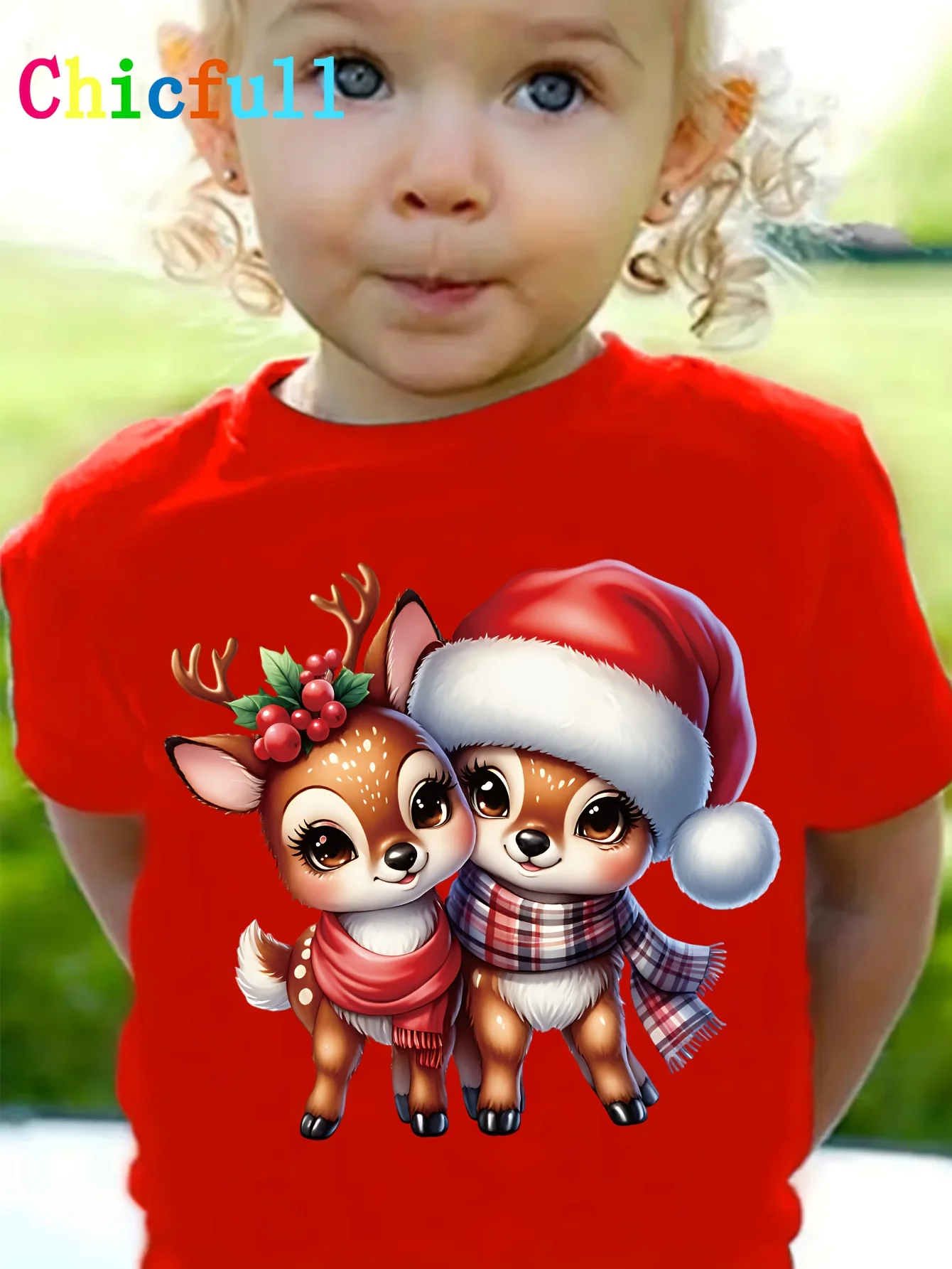 Kinderkleidung, niedliche Tiere, bedruckt, Weihnachts-T-Shirt, festliche Kurzarm-Kleidung für Jungen und Mädchen, 2–14 Jahre, Weihnachtsgeschenk, Kinder-Top-T-Shirt – Detail 7