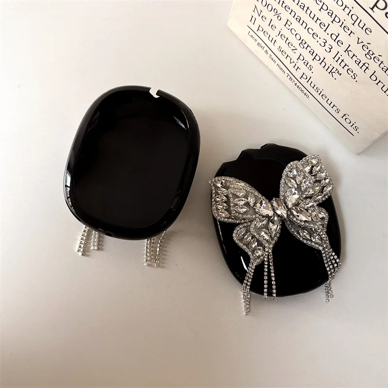 Cute Rhinestone Bow Earphone Case For Apple Airpods Max Protective Cover Silicone Headphone Charging Cases For Airpodsmax Funda