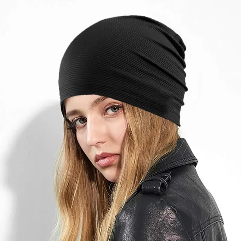 Oddychająca czapka sportowa z elastanu, modna czapka typu beanie do biegania, unisex, oddychająca czapka rowerowa dla kobiet i mężczyzn. — zdjęcie 2