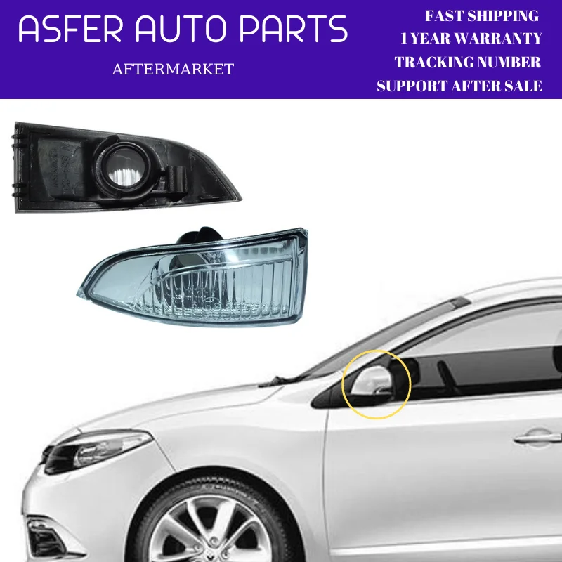 Side Mirror Signal For Renault Megane MK3 Fluence Latitude Laguna 3 Outside Mirror Signal Left Right 261609550R 261656470R