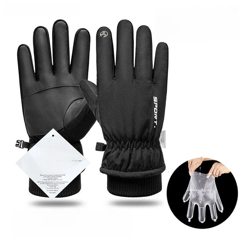 AliExpress NEWBOLER Men Winter Waterproof Cycling Gloves Outdoor Sports Running Motorcycle Ski Touch Screen Fleece Gloves Non-slip Warm Full Fingers