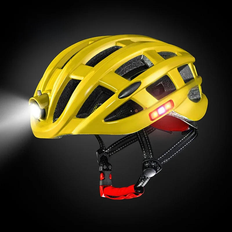 AliExpress ROCKBROS Bicycle Helmet With LED Light USB Charging Cycling Helmets Mountain Road Bike Helmet Sport Safe Hat With Warning Light