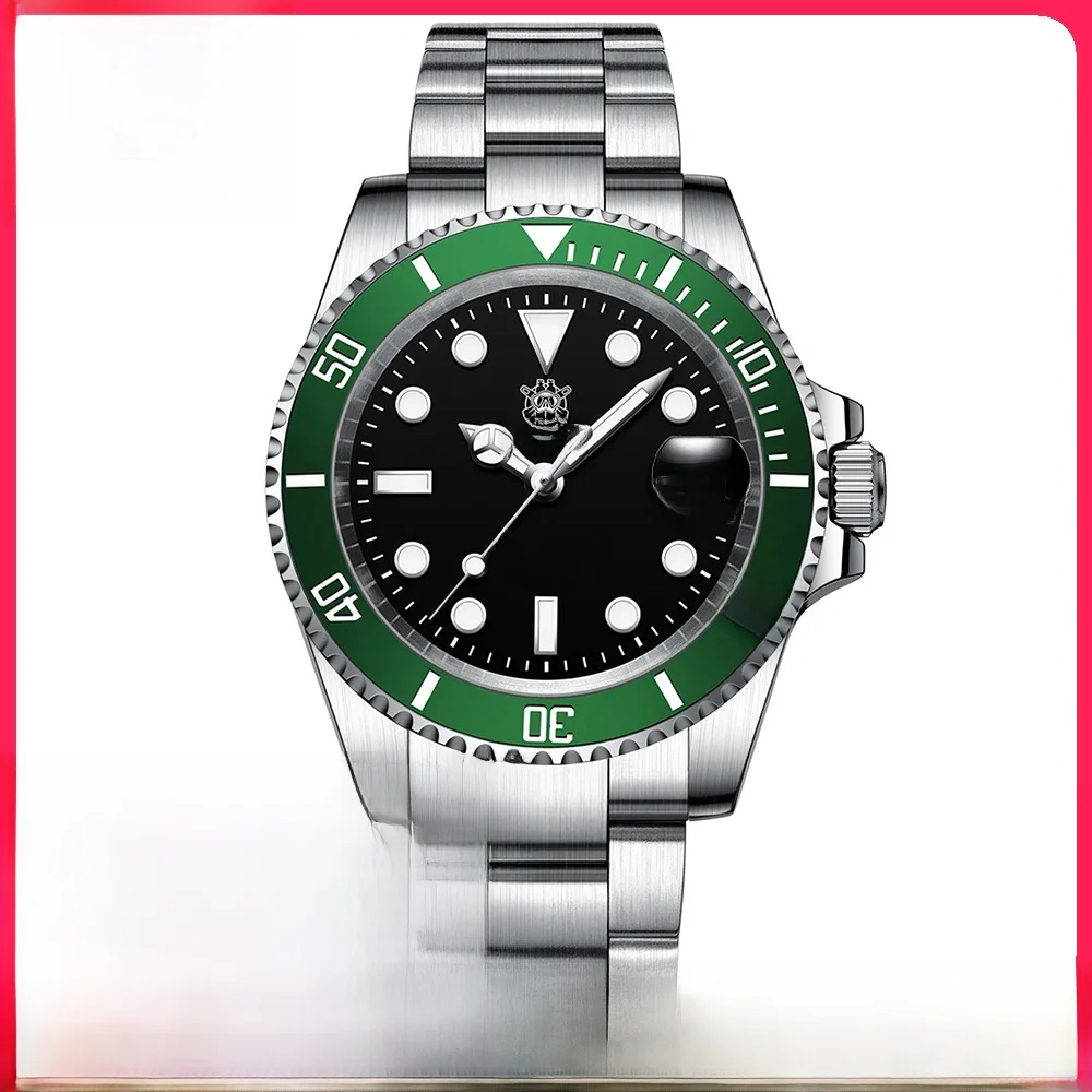 STEELDIVE SD1953 Zwarte Wijzerplaat Groene Keramische Bezel NH35 Automatisch Horloge 300M Waterdicht Saffierglas Mannen Duikhorloges - afbeelding 2