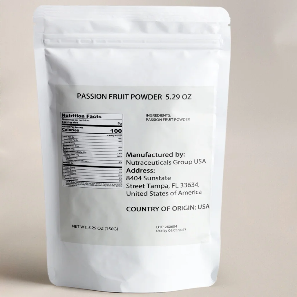Passion Fruit Powder, Natural Passion Fruit Flavor Powder, Bright Tropical Tartness, Perfect For Smoothies, Dessert Sauces, Baking, Fruit Drinks, 150g, No Added Sugar Or Additives, Exotic Fruity Aroma, Great For Creative Sweet Recipes