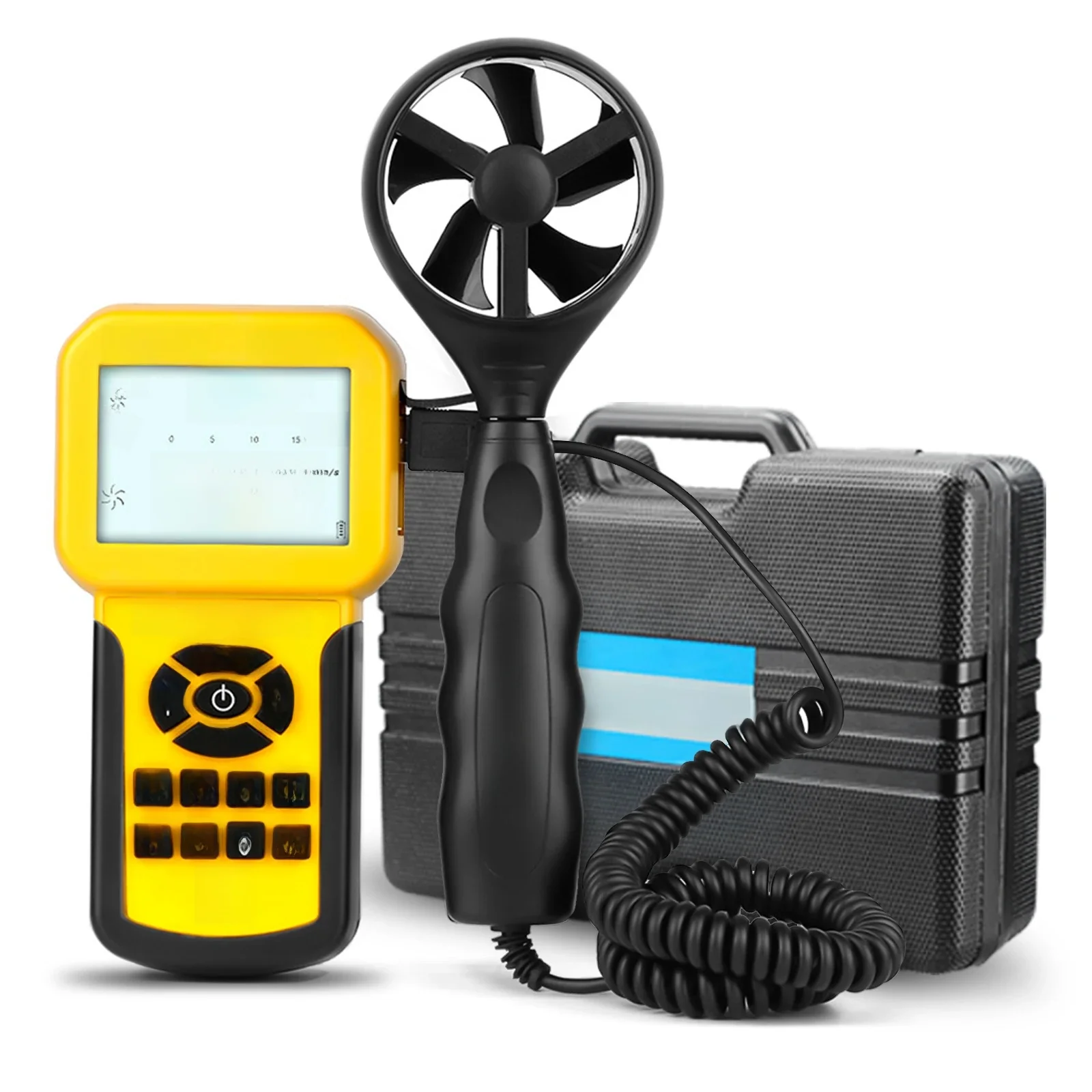 BTMETER 846A Pro Anemometr HVAC Pomiar prędkości wiatru Przepływ wiatru Tester temperatury wiatru CFM Miernik prędkości przepływu powietrza z podświetleniem — zdjęcie 2