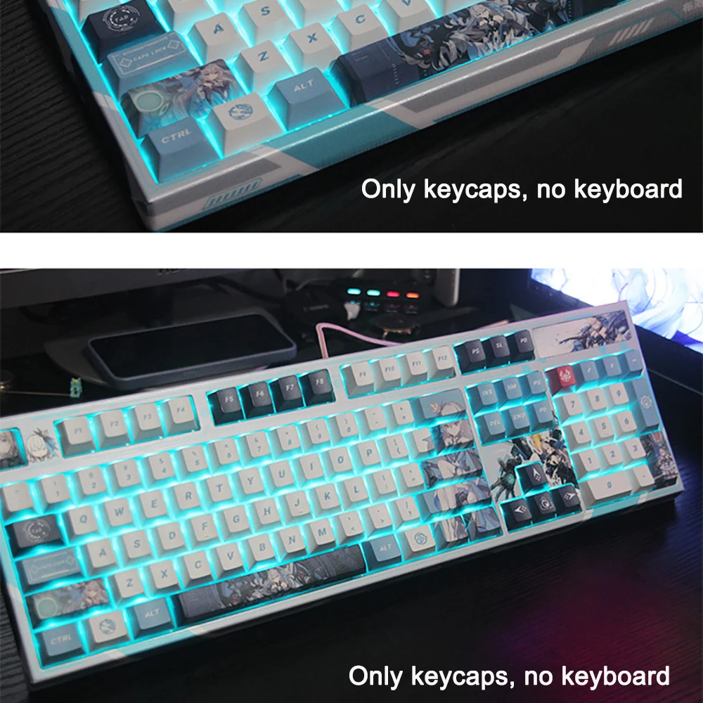 136 keys Honkai Impact 3 Zaychik Character Theme For Mechanical Keyboard Cherry Mx Switch PBT Keycaps Sublimation Bronya Keycaps