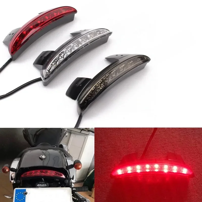 Feux arrière de moto pour Harley Touring Sportster XL 883 1200, feux de bord de garde-boue arrière LED rouge de frein, Cafe Racer