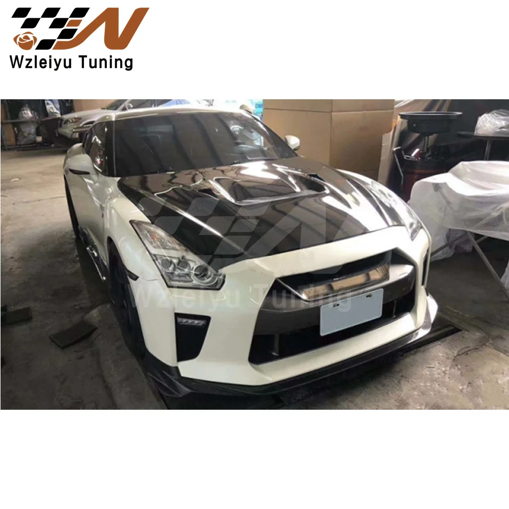 VS 18 Ver Carbon Fiber Front Hood Bonnet Fit For Nissan Skyline R35 GTR Carbon Hood 2017 High Quality Fitment