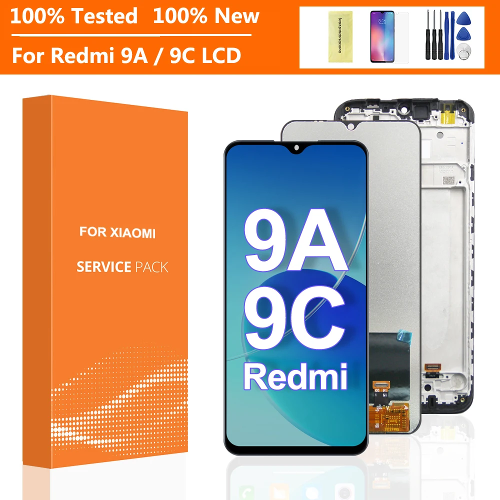 6,53 '' dla wyświetlacza Xiaomi Redmi 9A Ekran dotykowy Digitizer Zamiennik dla wyświetlacza Xiaomi Redmi 9C